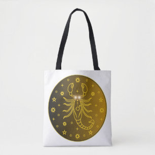 Bolsa Tote Emblema do Zodíaco de Escorpião   Símbolo Celestia