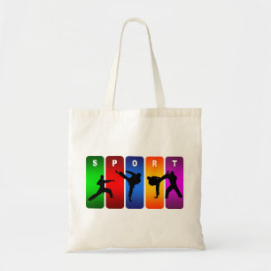 Bolsa Tote Emblema multicolorido do karaté