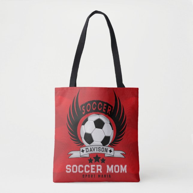 Bolsa Tote Emblema Personalizado de Futebol Mãe com Bola e As (Frente)