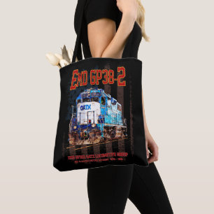 Bolsa Tote EMD GP38-2 Locomotiva diesel e bandeira americana