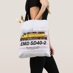 Bolsa Tote EMD SD40-2 Locomotiva Diesel. bandeira americana