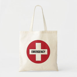 Bolsa Tote Emergência com Símbolo de Cruz Médica Vermelho e B