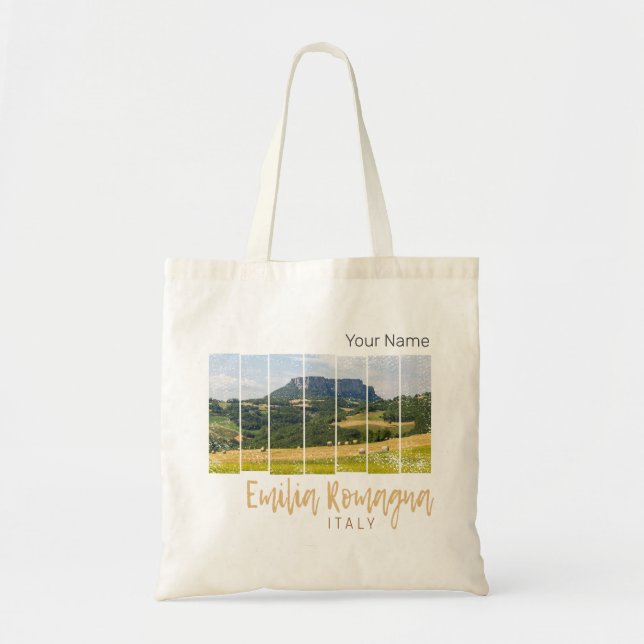 Bolsa Tote Emilia-Romagna Landscape Itália Vintage Souvenir (Frente)