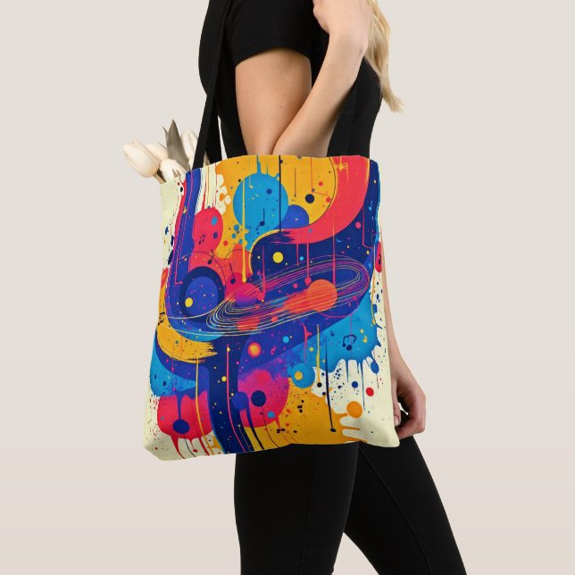 Bolsa Tote Emoção de Tintas de Música (Close Up)