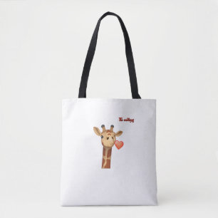 Bolsa Tote emoji pisando beijando cara de girafa cardíaca