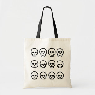 Bolsa Tote Emojis de crânio de desenho engraçado