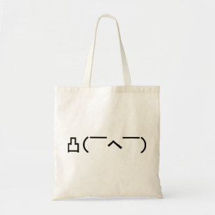 Bolsa Tote Emoticon Japonês, Dedo Médio Irritado, Kaomoji