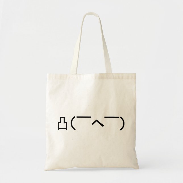 Bolsa Tote Emoticon Japonês, Dedo Médio Irritado, Kaomoji (Frente)