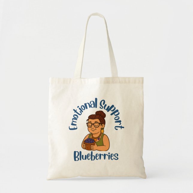 Bolsa Tote Emotional Support Blueberries (Frente)