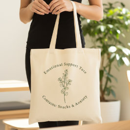 Bolsa Tote Emotional Support Funny Sage Green Mental Health