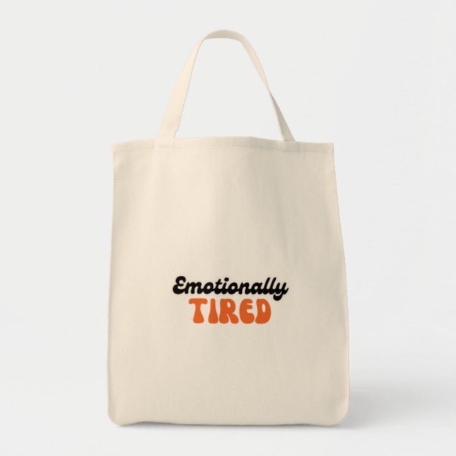 Bolsa Tote Emotionally Tired Retro Bubble Text Design (Frente)