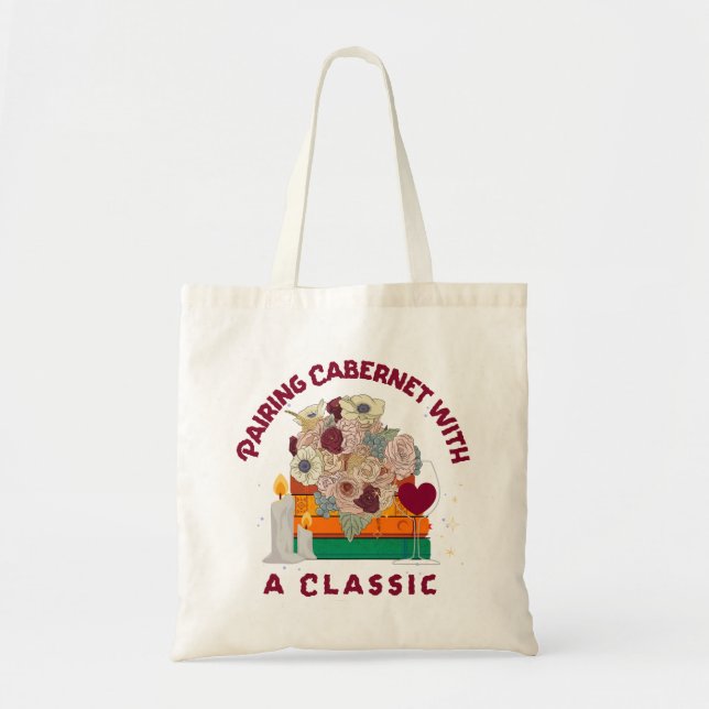 Bolsa Tote Emparelhamento Cabernet com um clássico (Frente)
