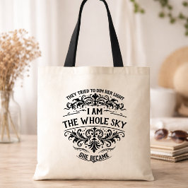 Bolsa Tote Empoderando Eu Sou o Céu Inteiro Feminino Vintage