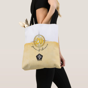 Bolsa Tote Empregado do emblema do ouro do falso um