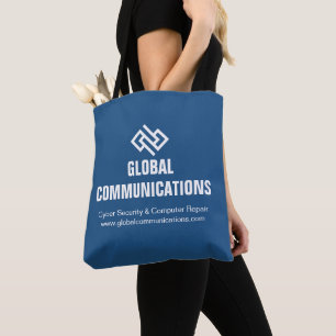 Bolsa Tote Empresa de Marketing de Segurança Cibernética Azul