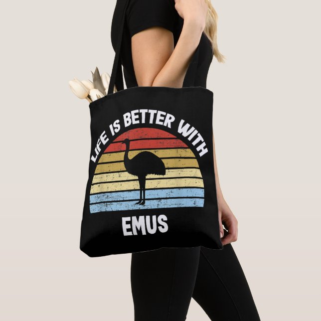 Bolsa Tote Emu com texto em alemão A vida é melhor (Close Up)