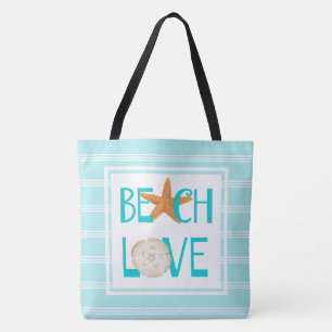 Bolsa Tote Encalhe o amor, o aqua/dólar do branco, da estrel