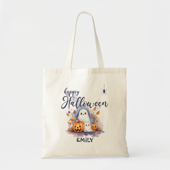 Bolsa Tote Encantador Truque Personalizável De Halloween Ou S (Frente)