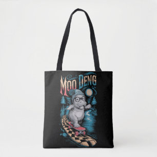 Bolsa Tote Encantando Moo Deng Hippo