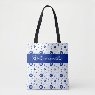 Bolsa Tote Encanto azul tradicional do olho mau de Nazar
