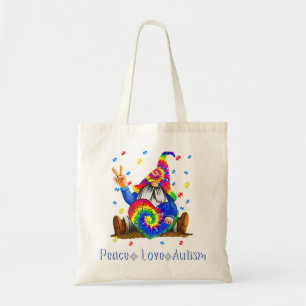Bolsa Tote Encerramento da string de desenhoAutismo de paz Gn