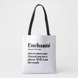 Bolsa Tote Enchante Francês Inspiracional Prazer Em Conhecê-L