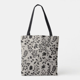 Bolsa Tote Enchanted Foliage Pretty Floral Garden Pattern