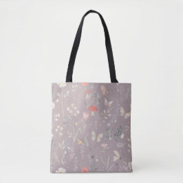 Bolsa Tote Enchanted Garden Wildflower Butterfly Botanical