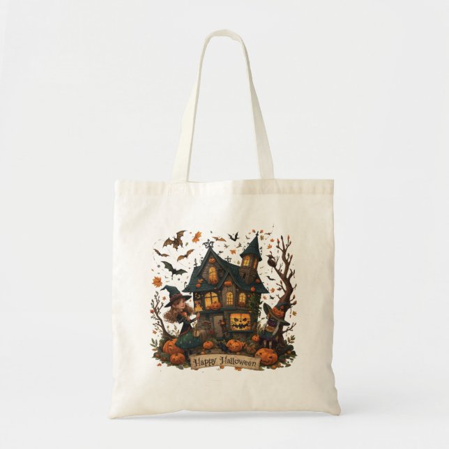 Bolsa Tote Enchanted Haunted House Halloween (Frente)