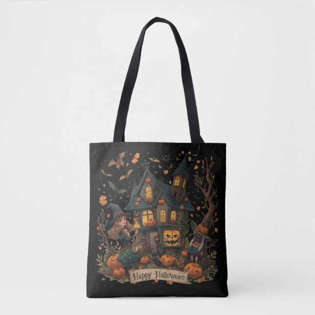 Bolsa Tote Enchanted Haunted House Halloween (Frente)