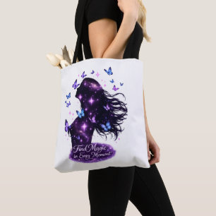 Bolsa Tote Encontre Magia em Todo Momento Borboleta Galáxia T
