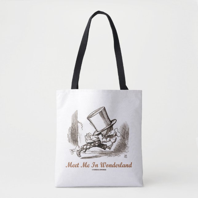 Bolsa Tote Encontre-Me Em Wonderland Mad Hatter Running (Frente)
