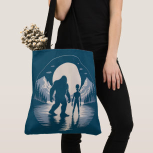 Bolsa Tote Encontro Alien Bigfoot OVNI Noite Paranormal