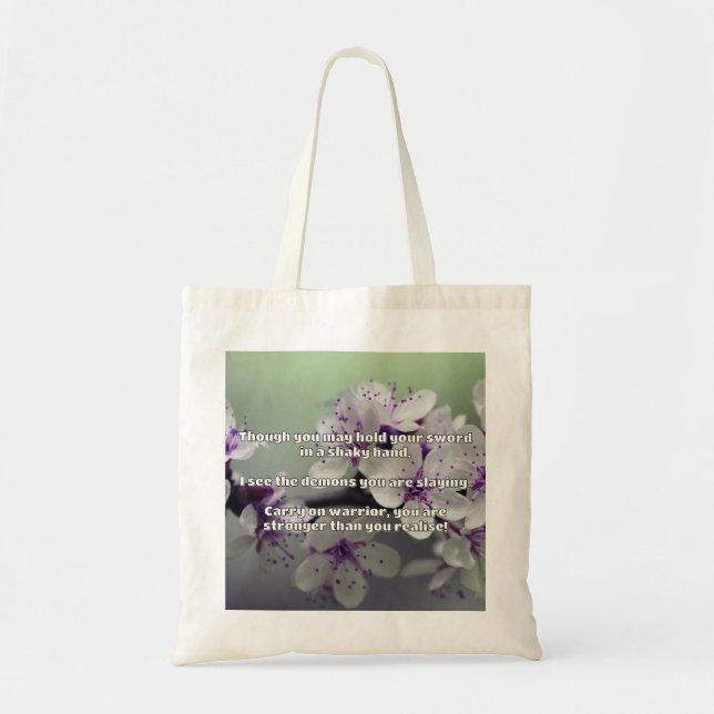 Bolsa Tote Encorajamento à cotação positiva do Empath Warrior (Frente)