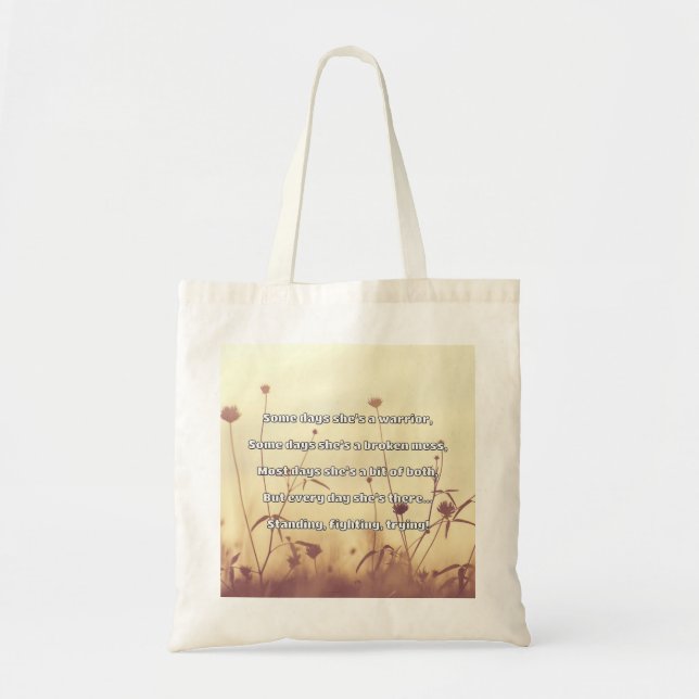 Bolsa Tote Encorajamento de Cotação Positiva da Força Empath (Frente)