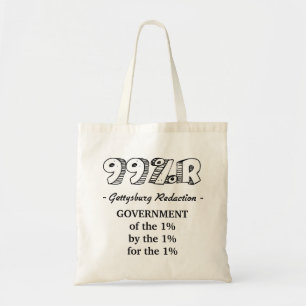 Bolsa Tote Endereço de Gettysburg do governo de 1% 99%r