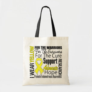 Bolsa Tote Endometriose eu visto o tributo amarelo da fita