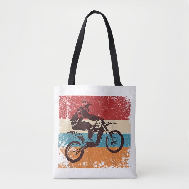 Bolsa Tote Enduro de Motocross em motocicleta retrô fora da e (Frente)