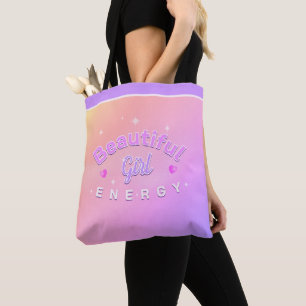 Bolsa Tote Energia de Menina Bonita Texto Curvo