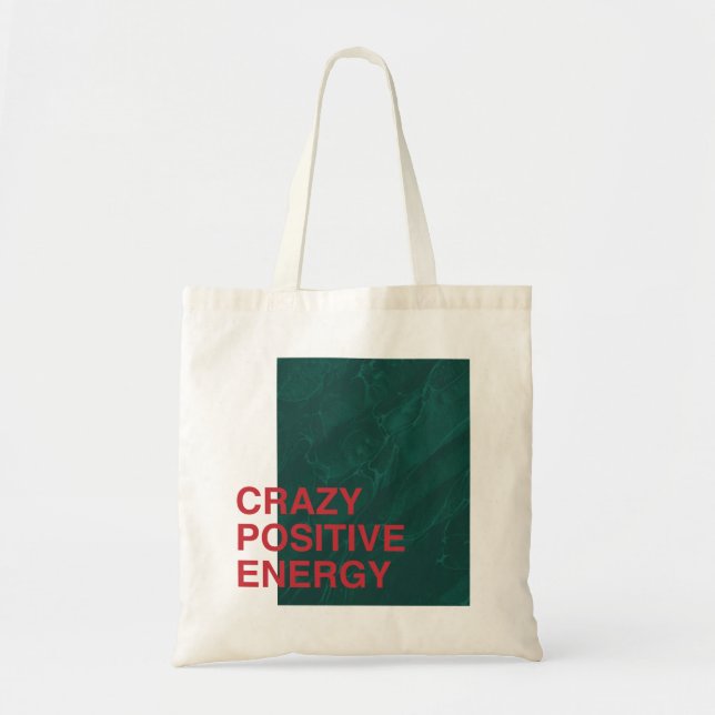 Bolsa Tote Energia Louca Positiva - Design de Citação Moderna (Frente)