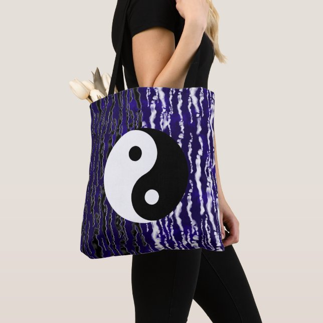 Bolsa Tote Energia Zen Yin Yang Azul Tranquilidade (Close Up)