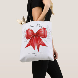 Bolsa Tote Enfeite de Laço de Natal