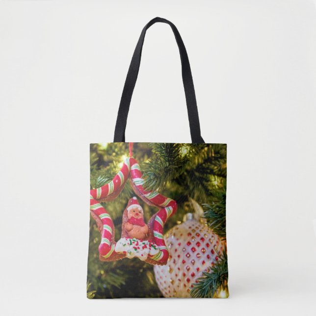 Bolsa Tote Enfeites de natal de pão-duro (Frente)