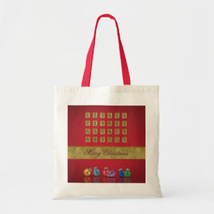 Bolsa Tote Enfeites de natal do calendário do advento