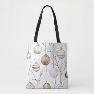 Bolsa Tote Enfeites de natal Orgânicos de Creme