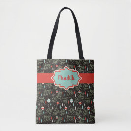 Bolsa Tote Enfeites de natal Retro Personalizados Padrão