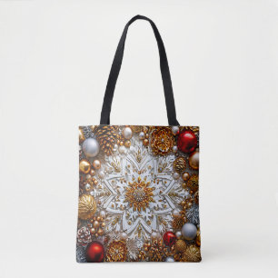 Bolsa Tote Enfeites Festivos de Natal & Brilho de Feriado