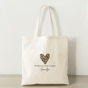 Bolsa Tote Enfermagem É um Trabalho de Coração Coração de Leo