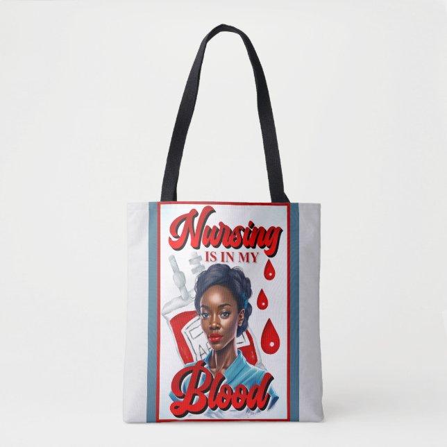 Bolsa Tote Enfermeira bonita Pinup está no meu sangue (Frente)