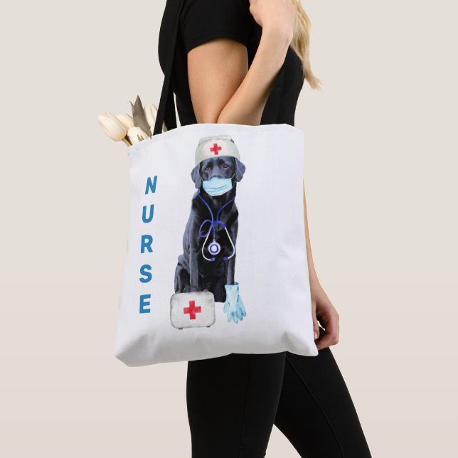 Bolsa Tote Enfermeira Cão Enfermeiro Enfermeiro Registrado En (Close Up)